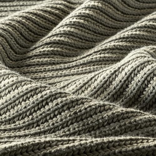 BOLL & BRANCH Sunday Throw Blanket, 70" x 45", Juniper/Sageleaf - color: Juniper/Sageleaf