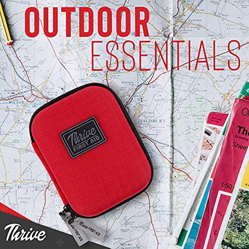 Thrive Mini First Aid Kit - Compact Travel Essentials Pack - Waterproof Camping Essentials Set - Portable Car First Aid Kit & Hiking Supplies Pouch - 66-Piece Set, Red Shell Case | Waterproof Camping Essentials Set, Portable Car First Aid Kit And Hiking S