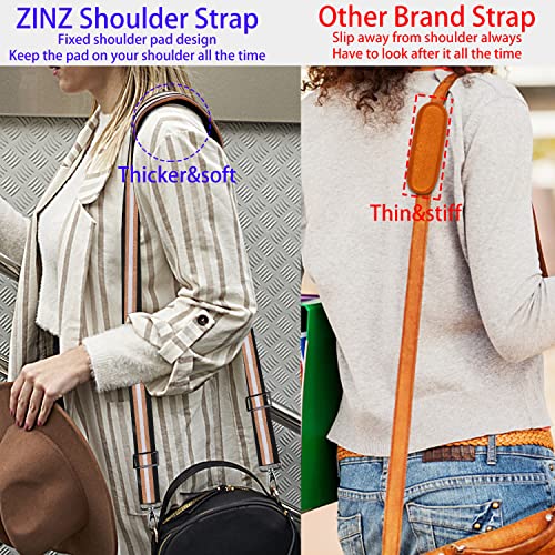 ZINZ Bag Shoulder Strap, Padded Adjustable Shoulder Strap Replacement - color: Black Gold, size: 57"