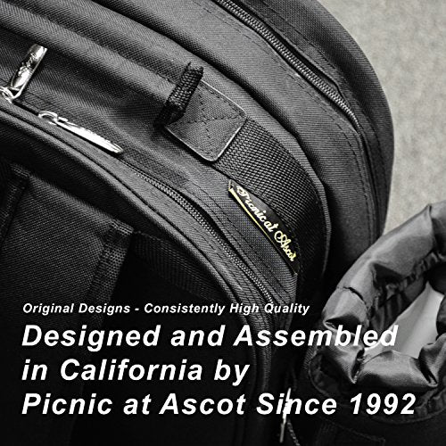 Picnic at Ascot Original Insulated Wine and Cheese Cooler Bag - Designed, Assembled & Quality Approved in the USA - color: Trellis Blue