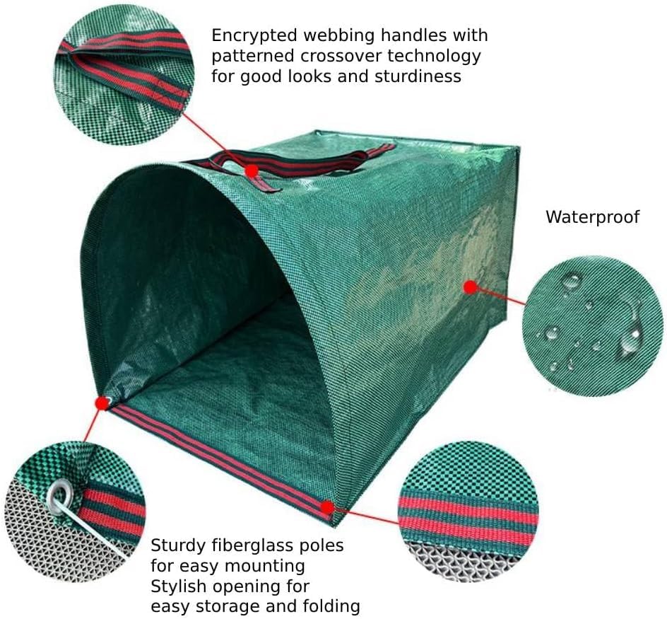 RISETEX Heavy-Duty 72 Gallon Standable Collapsible Yard Waste Leaf Bags | For lawn, garden, leaves, grass clippings, parties, laundry, camping. Durable, foldable, easy storage - style: 1 Pack