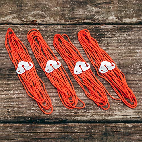 GEAR AID Reflective Guyline Kit with Line Tensioners for Tents and Tarps, 50 ft, Orange - style: Guyline Kit (Paracord+ Tensioners)