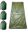 3 PCS Ultra-Light Thermal Emergency Sleeping Bag, Waterproof Survival Bivy Sack with Storage Pouch for Outdoor Adventures - color: Green