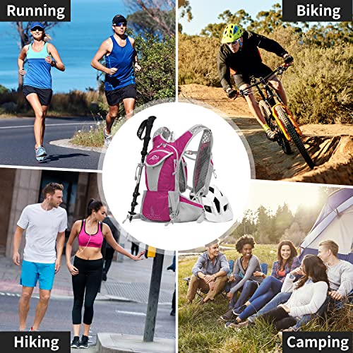 IX INOXTO Hydration Pack Backpack, Lightweight Water Backpack with 2L Hydration Bladder Daypack for Men Women,Running Hydration Vest for Trail Running Hiking Cycling Race Climbing - color: Pink