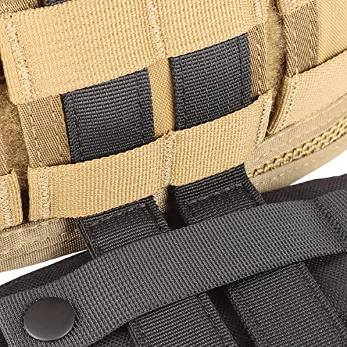 MOLLE Straps with Snaps for Backpack - MOLLE Attachment Straps - MOLLE Webbing Accessories - MOLLE connectors - MOLLE Pack Straps - Tactical Strap Connectors - color: Black