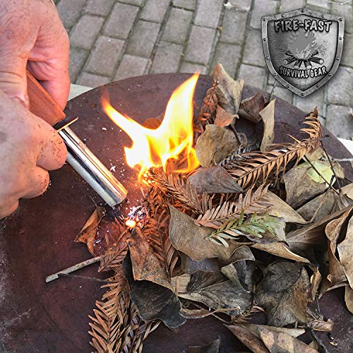 Fire-Fast Trekker. Best Emergency Waterproof Survival Fire Starter. Magnesium and Euro Fire Steel Ferro Rod. Compact Durable Tool for Bushcraft, Camping, Backpacking, Hiking, Hunting, or Bug Out Bag - style: 1 Pack