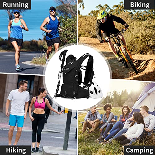 IX INOXTO Hydration Pack Backpack, Lightweight Water Backpack with 2L Hydration Bladder Daypack for Men Women,Running Hydration Vest for Trail Running Hiking Cycling Race Climbing - color: All black - 2L