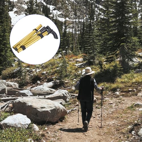 M METERXITY Trekking Poles - Collapsible Hiking Walking Sticks, Telescopic & Folding, Apply to Women Walking Backpacking - color: Golden