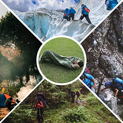 Emergency Sleeping Bag, Lightweight Survival Sleeping Bags Waterproof Thermal Emergency Blanket, Bivy Sack Survival Gear for Outdoor Adventure, Camping, Hiking, Orange, Green - color: Camouflage