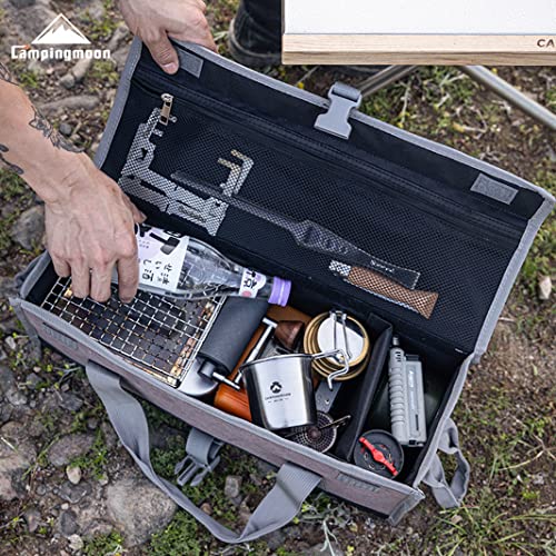CAMPINGMOON Bottom Waterproof Outdoor Camping Tent Stakes Hammer Multi-Container Storage Box Bag (Canvas, M Size(17.7-inch Length, B-155C))