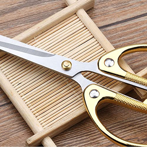 6.3-inch All Stainless Steel Office Scissors,Ultra Sharp Blade Shears,Sturdy Sharp Scissor for Office Home School Sewing Fabric Craft Supplies Multipurpose Scissors - color: Gold, size: 6.3"