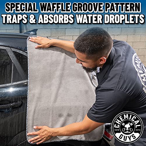 Chemical Guys, Waffle Weave Gray Matter Microfiber Drying Towel, 25 x 36 in | Waffle-weave towel with soft-banded edges soaks up sheeting water for a fast, scratch-free dry on paint and glass. - color: Gray, size: 25"x 36"