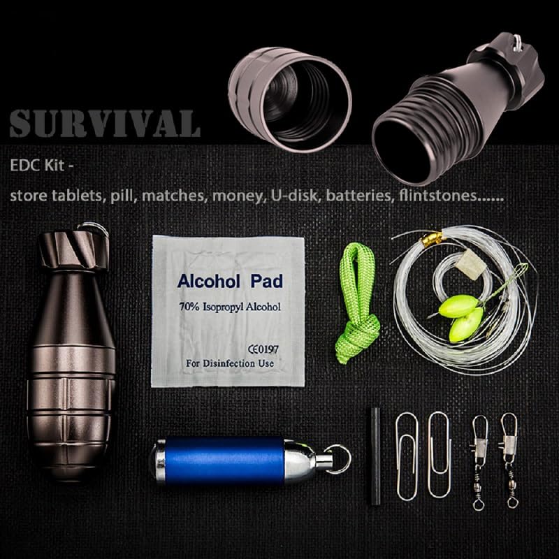 EDCFANS Keychain Pill Holder, Waterproof Pill Container, Pocket Pill Case - color: Brown