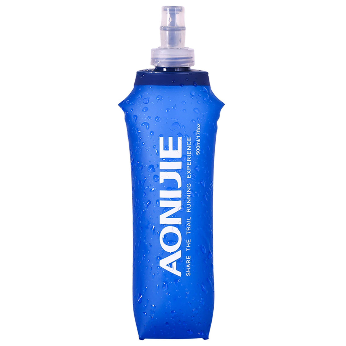 Azarxis TPU Soft Flask Collapsible Water Bottles BPA-Free 250ml 350ml 500ml for Hydration Vest Pack Running Hiking Cycling Climbing - color: 500ml / 16.9oz - 2 Pack - Blue